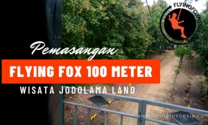 pemasangan flying fox 100 meter