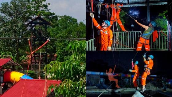 Pemasangan Flyingfox dan Sepeda Udara di AWB Purwakarta Jawa Barat 