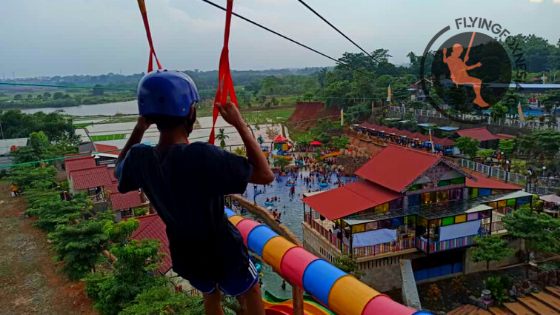 Pemasangan Flyingfox dan Sepeda Udara di AWB Purwakarta Jawa Barat 